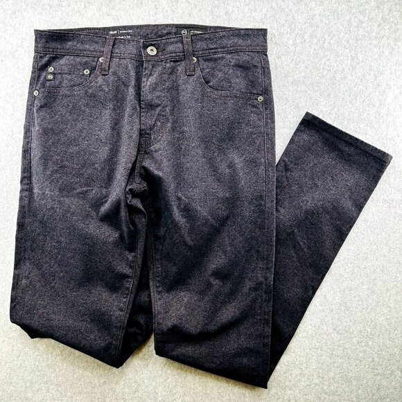 AG Adriano Goldschmied Tellis Modern Slim Sueded Sateen Pants Black Size 32x34 - Picture 12 of 16